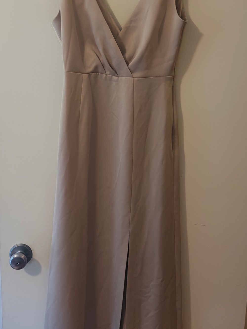 Sleeveless V-Neck Maxi Dress in Taupe Neutral